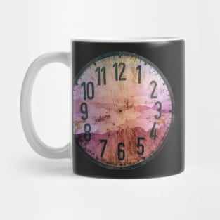 Clock face - Smoky Mountains Grunge Dusky Pink Option Mug